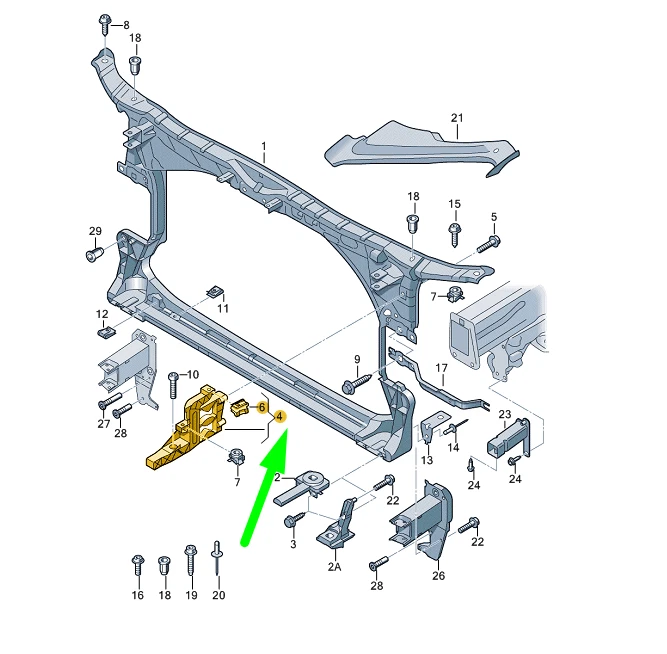 Soporte de montaje de faro delantero derecho 0EM para AUDI A7 S7 RS7 2016-2019 Foto 3 de 4