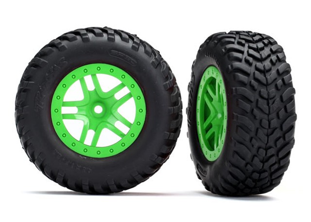 Traxxas 52g Tires Wheels Assembled Sct Split Spoke Green Wheels Slash 4x4 For Sale Online Ebay