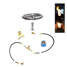 FR6K++: DIY PRE-PLUMBED GAS FIRE PIT KIT & 6" LIFETIME WARRANTED 316 BURNER