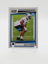 Ikem Ekwonu ROOKIE CARD 2022 Panini Score #322 Carolina Panthers (RC). rookie card picture