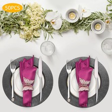 Black Wedding Charger Plates, 13" Round Chargers for Dinner Plates, Set of 50