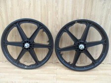 Mag Wheel Pair of 20" Bicycle Set 6 SPOKE BLACK FOR GT DYNO HARO any BMX BIKE