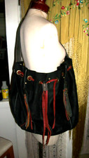 Amazing Boho Hippie Fp Free People Style Large Leather Ladybug Purse Shoulder