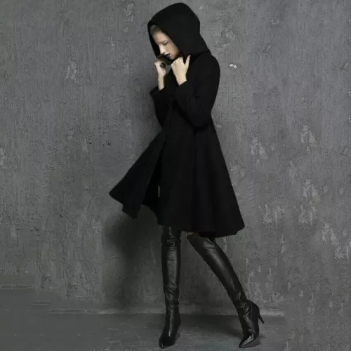 Women Winter Hooded Overcoat Trench Coat Wool Blends Long Jacket Outwear Parka!@ - Picture 12 of 15