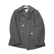 Sterlingwear, Classic Wool Blend Peacoat, Womens, Black, Made in USA