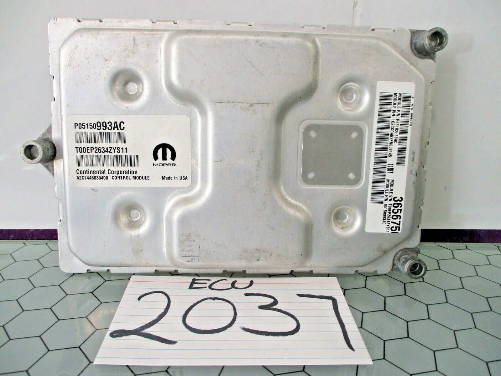 2015 Chrysler 200 #2037 Engine Computer ECM ECU  P05150993AC