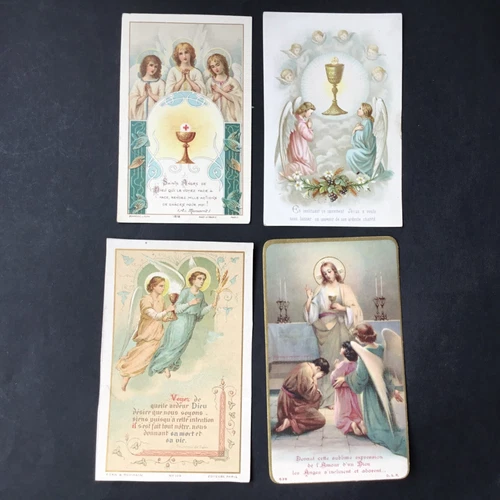 4 Pious Images Angels Angels Bouasse HOLY CARD Santino