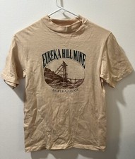 Vintage Eureka Utah T-Shirt Size 34-36 Cotton Made in USA Tan Tintic Historical