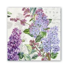 Michel Design Works French Lilacs Floral 20 Triple-Ply Paper Luncheon Napkins