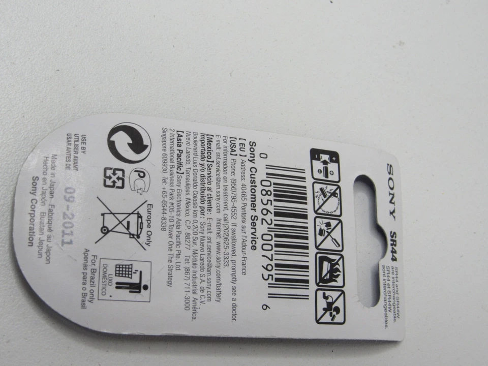 2 Original Sony  357 SR44  0% MERCURY Batteries Silver Oxide 1,55V #T-F19 - Image 3 of 4