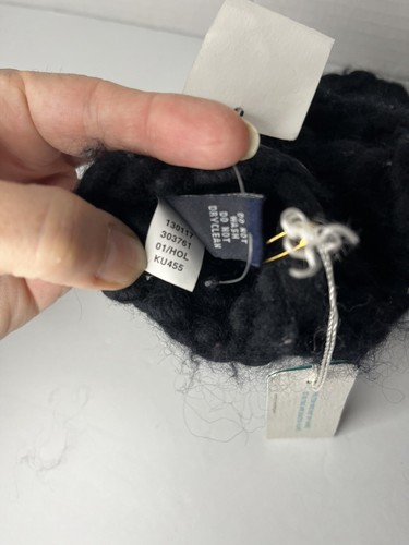 Gap Y2K Hand Knit Mittens Black 100% Wool New With Tags S/M - Picture 7 of 7