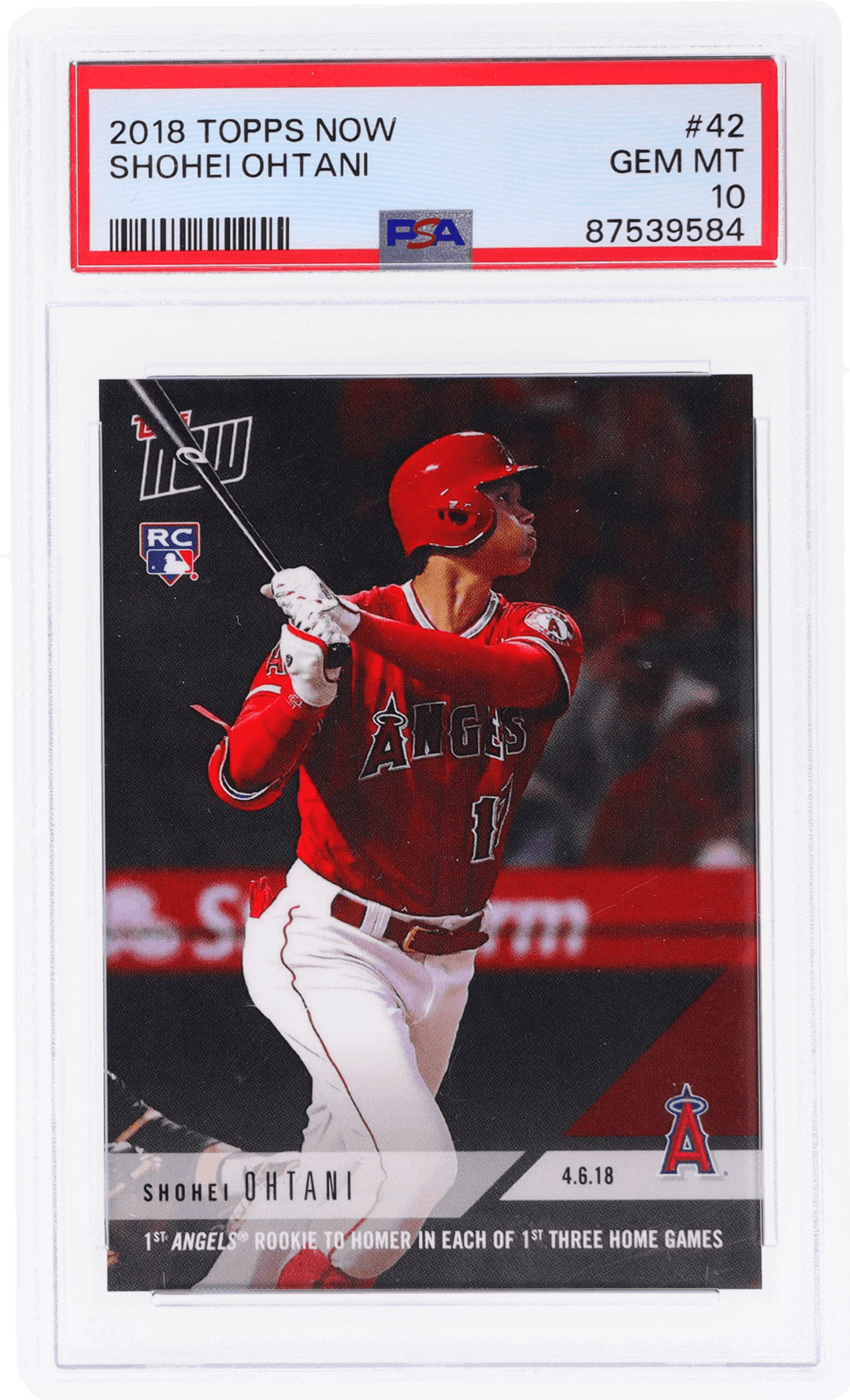 2018 Topps Now Shohei Ohtani #42 /4654 PSA 10 Rookie RC