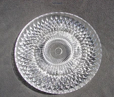 Contemporary Crystal Egg Plate W/ Diamond Point Pattern Heavyweight minor damage