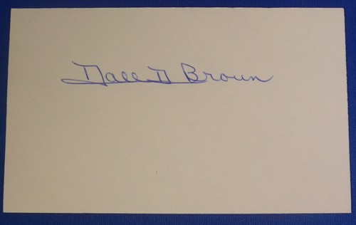 DALE BROWN signed autograph 3x5 LSU coach 1972-79 College HOF