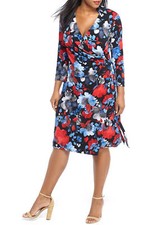 The limited Plus Size Print Wrap Dress Size 1X
