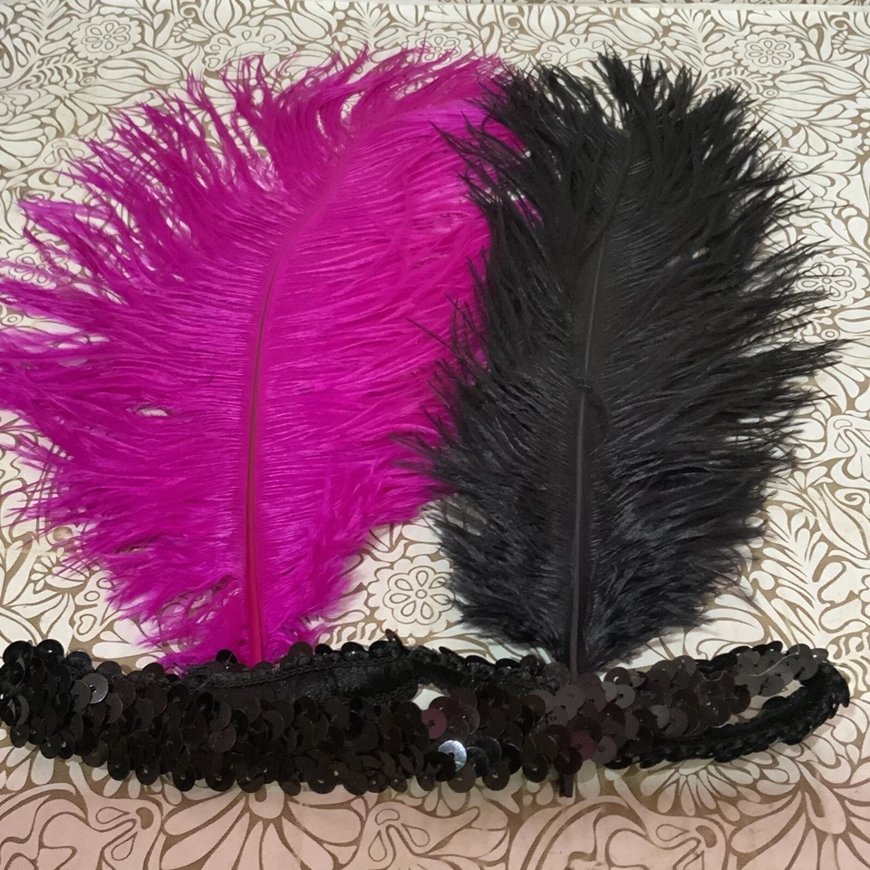 📀 Roaring 20s Jazzy Pink Flapper - 2 piezas tocado y vestido - talla: XL 14/18 Foto 4 de 4