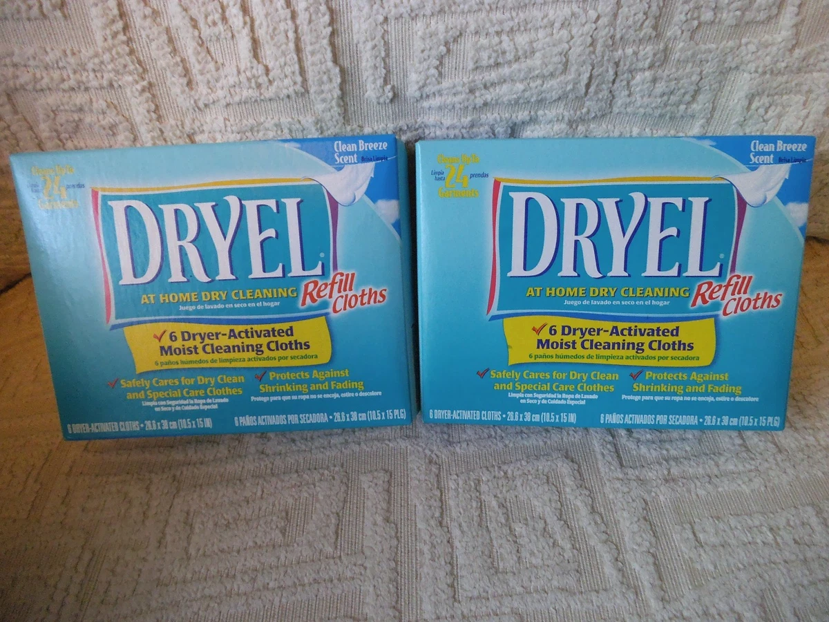 Lot of 18 Dryel Dryer Activated Refill Cloths Original Scent Dry Clean at  Home