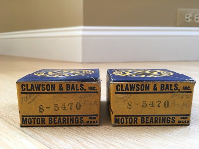 Vintage NOS Lot of 2 S-5470 Clawson & Bals Motor Bearings  1941-1942 Pontiac