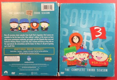 SOUTH PARK! The Complete Third Season DVD 3 Disc Set CARTMAN