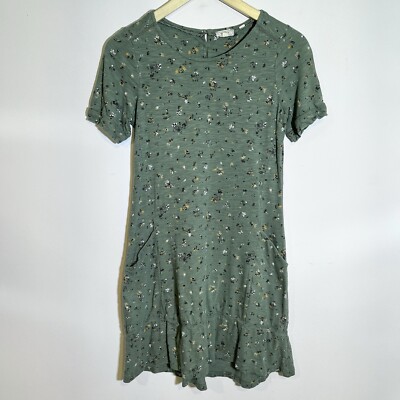 Fat Face Women s US 2R Green Short Sleeve Ditsy Floral Mini Dress With Pockets