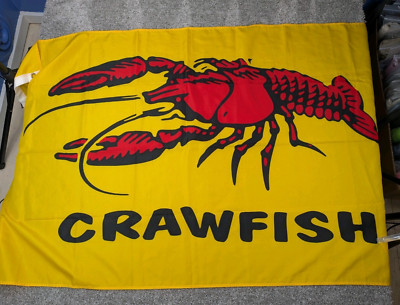 Crawfish Banner Flag 3x5 Outdoor Restaurant Advertisement Sign Polyester