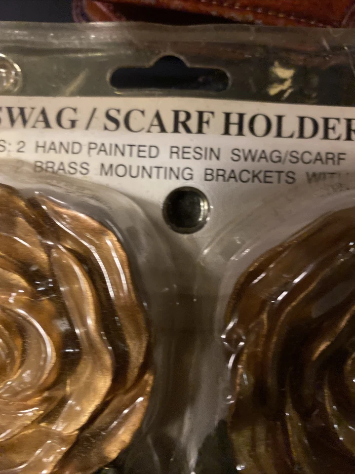 PAR DE SOPORTES PARA BUFANDA/BOTÍN DE RESINA PINTADOS A MANO ROSA ESPAÑOLA Embalaje Original Foto 4 de 4