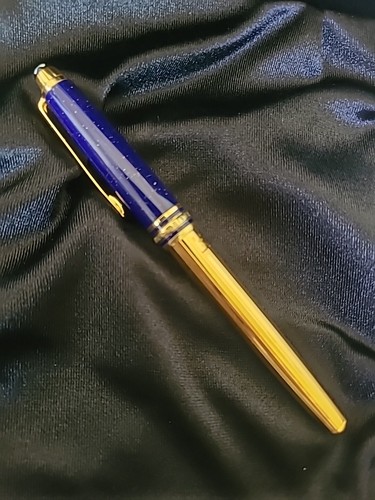 Montblanc Ramses II Solitaire Lapis Lazuli & Gold Vermeil 144, OB Nib Founta Pen - Imagen 5 de 23