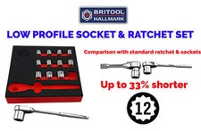 Low Profile / Restricted Access Socket And Ratchet Set From Britool Hallmark