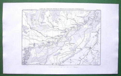 1859 MAPPA ANTICA - Germania Hochstett & dintorni fiume Danubio - Foto 1 di 2