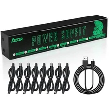 AZOR Effect Pedal Power Supply Mini Power Adater 9V Output 8 Ways USB 5V Input
