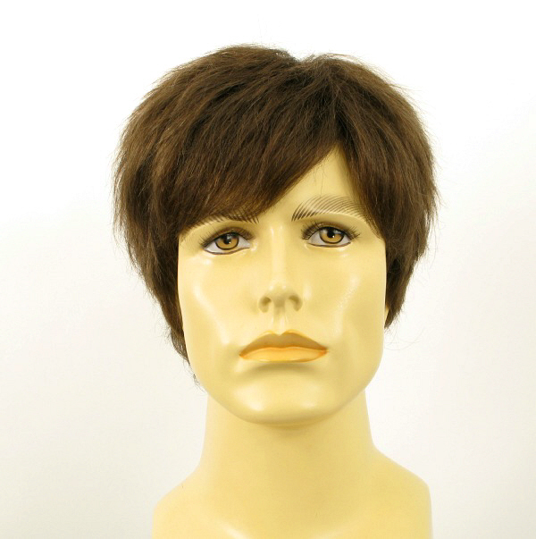 Perruque Homme 100% Cheveux Naturels Châtain Clair - Référence THOMAS 8 - Neuf Avec étiquettes