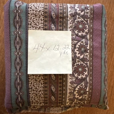 100% Cotton Bohemian Floral Stripe Fabric, Multicolor 12+ Yds - Image 1 of 2