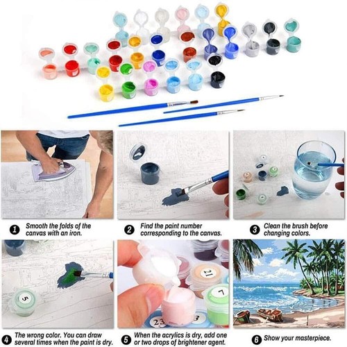 askkqtx Malen Nach Zahlen Erwachsene Landschaft,DIY Paint by Numbers Adult - Bild 7 von 7