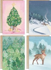 01110-2 Christmas/Holiday Cards With Envelopes - Box of 100 - NIB