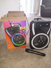    POWERFUL PARTY SPEAKER WITH MICROPHONE   COLOR CHANGING LIGHTS   