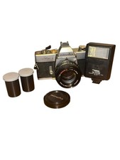 Minolta SRT MC-II 35mm film camera with ROKKOR-X 50mm F1.4 Lens Flash Film