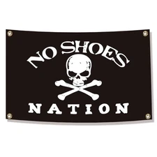 ENMOON No Shoes Nation Flag 3x5ft Poly with HD Printing and Grommets