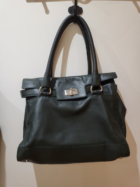 Bolso de piel Varriale verde oscuro