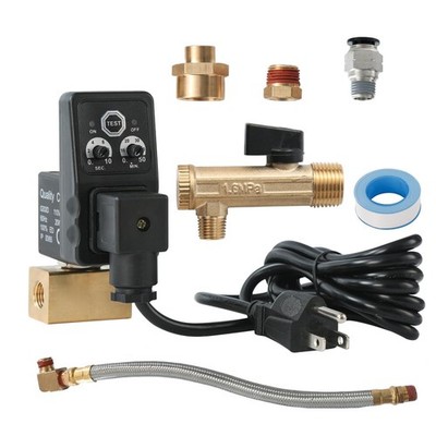 Automatic Electronic Tank Drain Kit, 1/4'' NPT Timer Operated Compressor Air