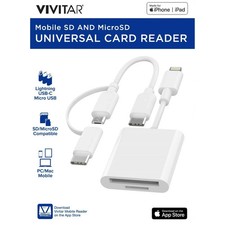 Vivitar Mobile SD and MicroSD Universal Card Reader White MOV4016 V1 Box/Retail