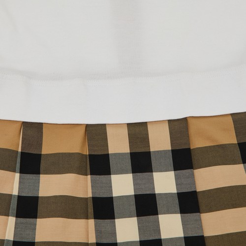 Burberry Kids White/Beige Checked Cotton Dress Size 8 Yrs - Picture 3 of 5