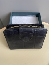 Vintage Mulberry Small Zip-Around Purse – Black Croc-Effect Leather