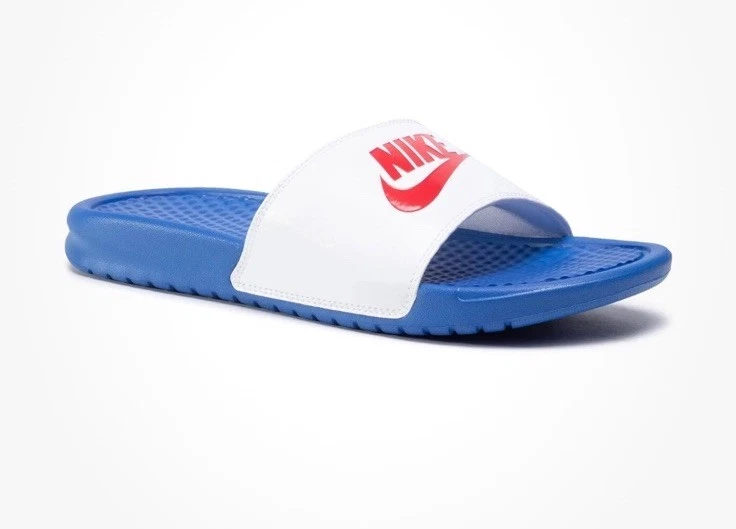 Sandali Nike Benassi JDI Slide Game Royal bianchi da uomo taglia UK 8 EUR 42 5