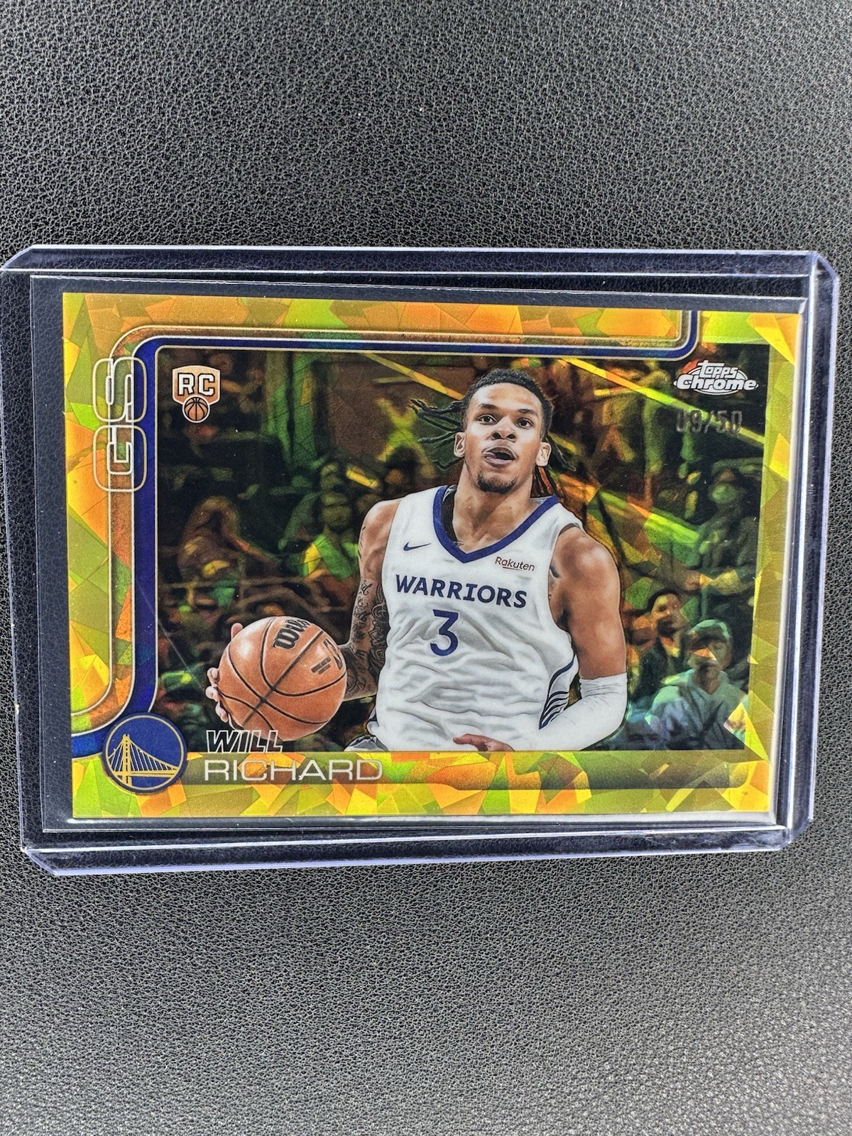 2025 Topps Chrome Sapphire Will Richard Gold ice /50 (RC) #287 Warriors