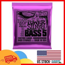 5-String Power Slinky Nickel Wound Bass Guitar Strings, 50-135 Gauge Quality