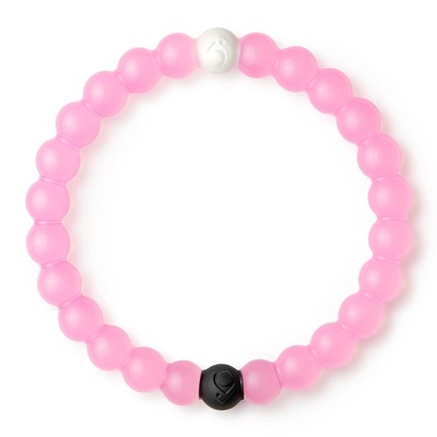 Silikon Perlen Armband für Brustkrebs Bewusstsein - Hellrosa, (groß, 7 Zoll