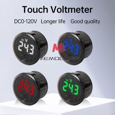 DC7-120V/DC 0-120V LED Digital Display Round Voltmeter Car Touch Voltage Meter *