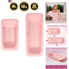Over the Sink Expandable Colander, Extendable Strainer, Adjustable from 14.5 ...
