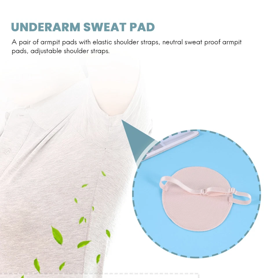 1 Pair Underarm Sweat Shield Pad Washable Armpit Sweat Absorbing Guards4569 - Image 2 of 4