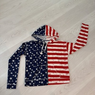 US Flag Zipper Sweatshirt Cloud chaser Women s M Red White Blue Stars & Strip